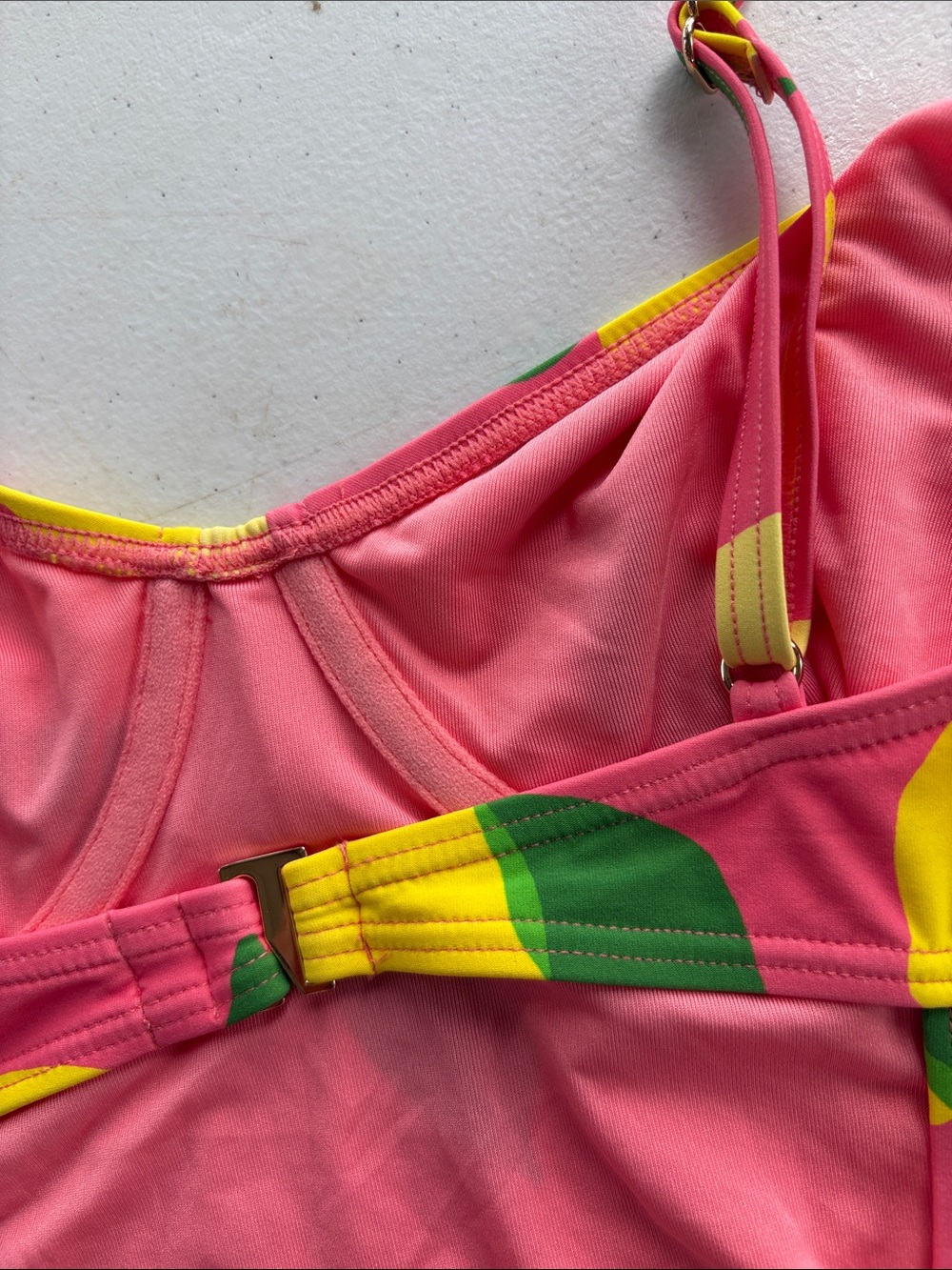 kate spade Pink One-Piece Swimsuit with Yellow Lemons and Green Leaves - Picture 4 of 6